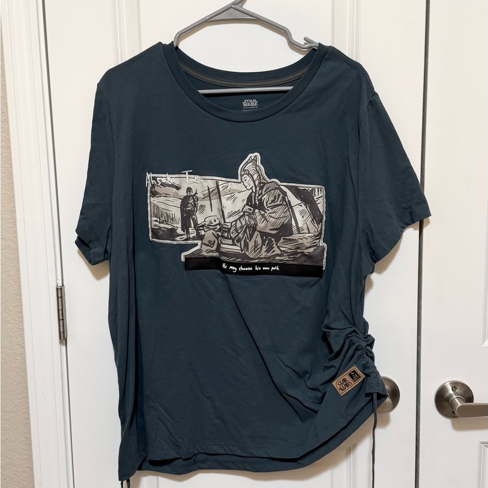 Star Wars Disney Parks Ahsoka Tano Grogu Mando Shirt Adult 1X Concept Art